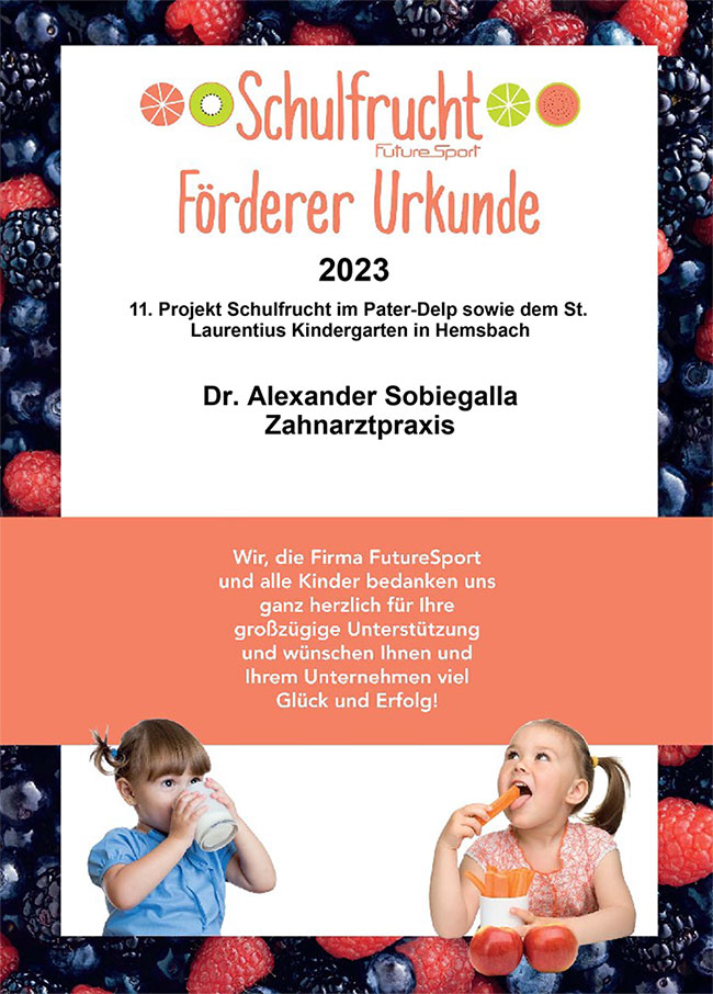 August 2023 – Wir fördern das Projekt „Schulfrucht 2023“